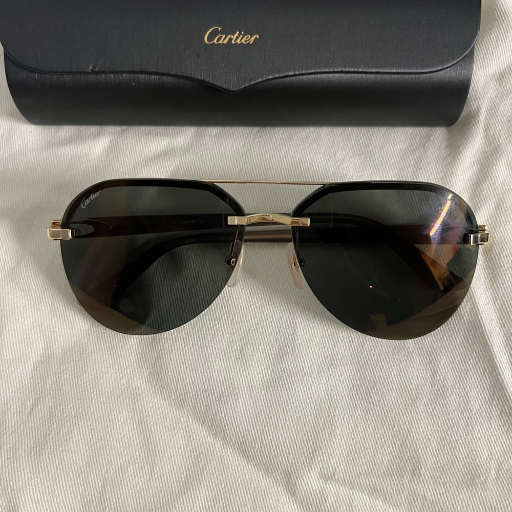 NEW Cartier CT0275S-003 Gold Havana Grey Sunglasses